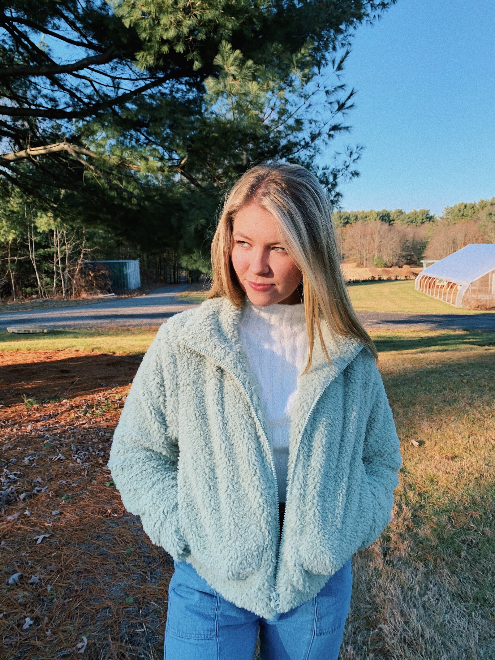 Hint of Mint Teddy Jacket Dress With Tess